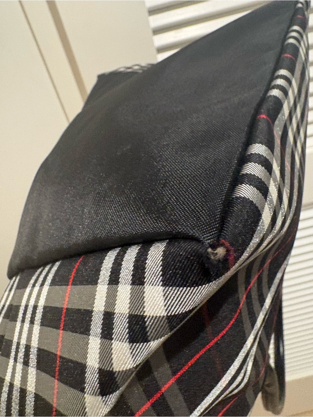 Burberry Black Plaid Tote with Red and White Check - Picture 10 of 13